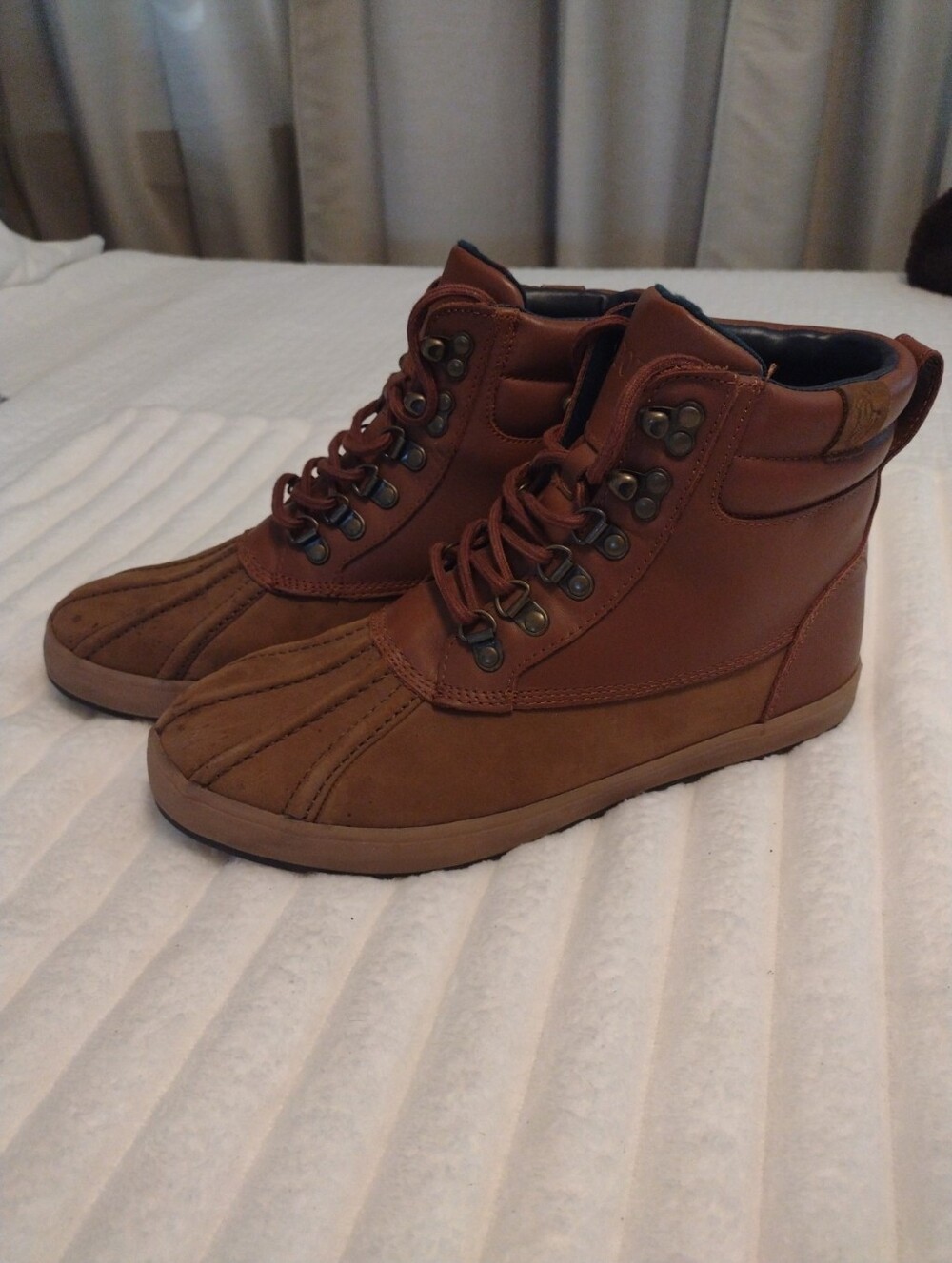 Polo Ralph Lauren Men's 9D Regnald Leather Suede Duck Boot Water Resistant Brown